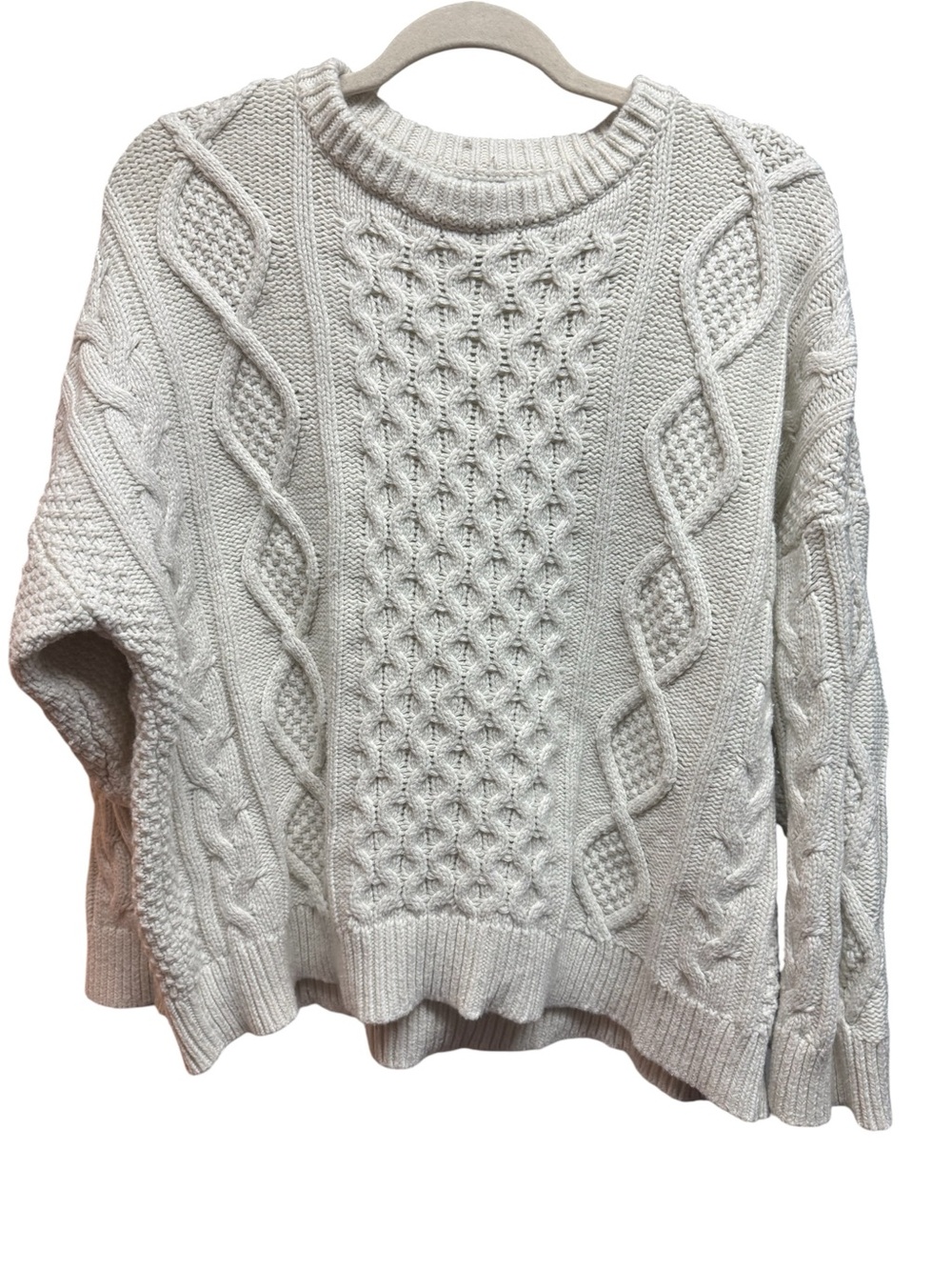 GAP Chunky Cable Knit Wool Blend Sweater in Cream / Off-White XS/S COTTAGECORE